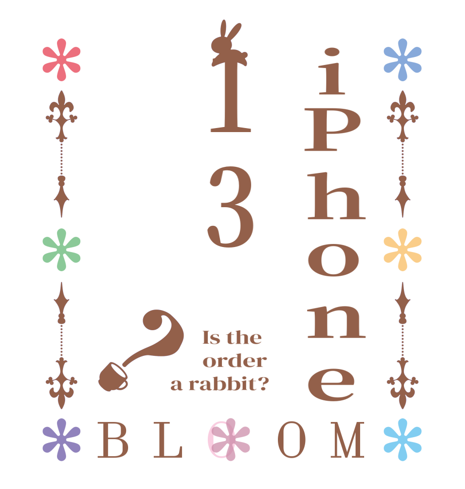 iPhone13？BLOOM   Is the      order    a rabbit?  