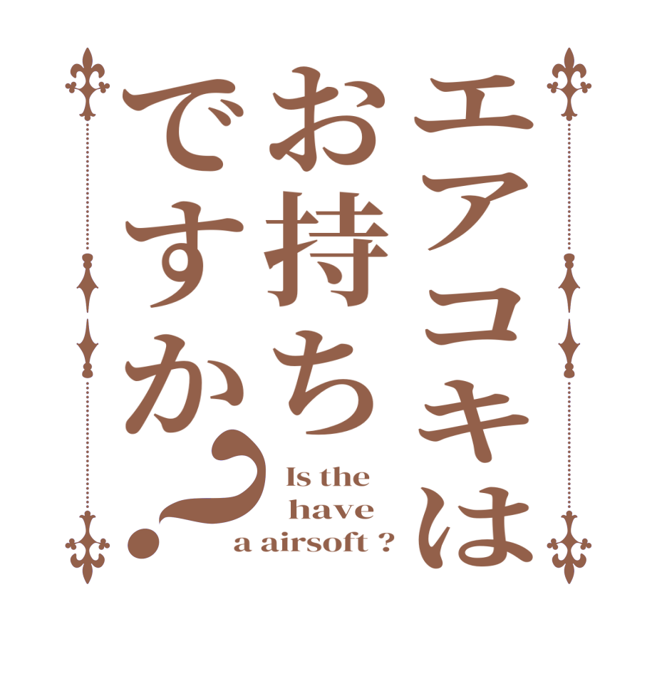 エアコキはお持ちですか？  Is the      have a airsoft ?
