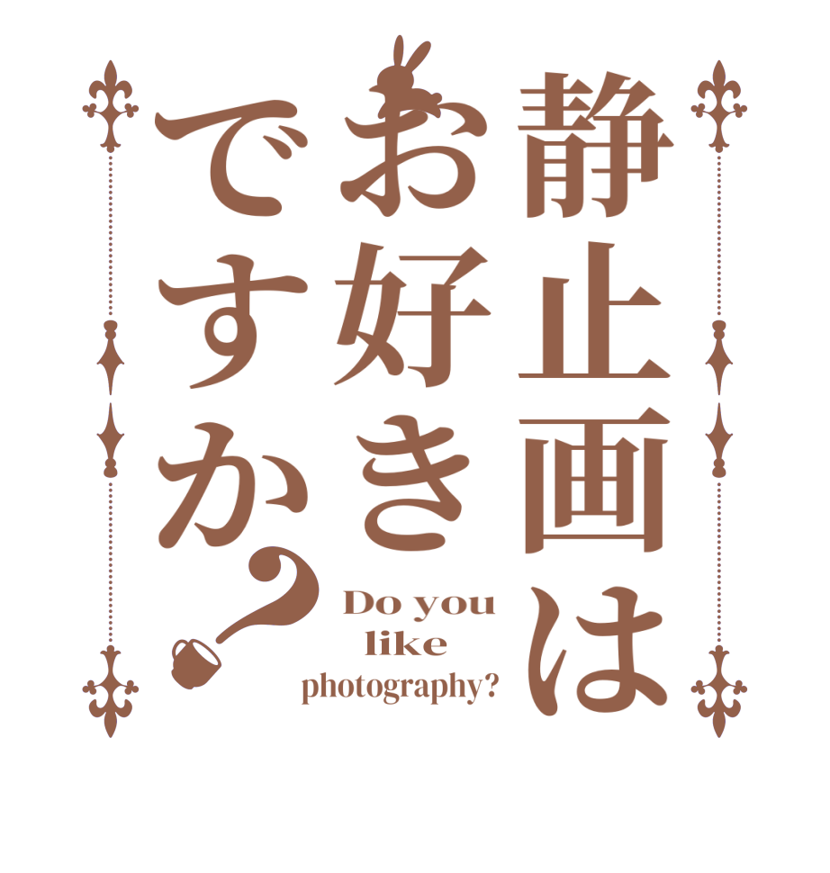 静止画はお好きですか？Do you   like  photography?