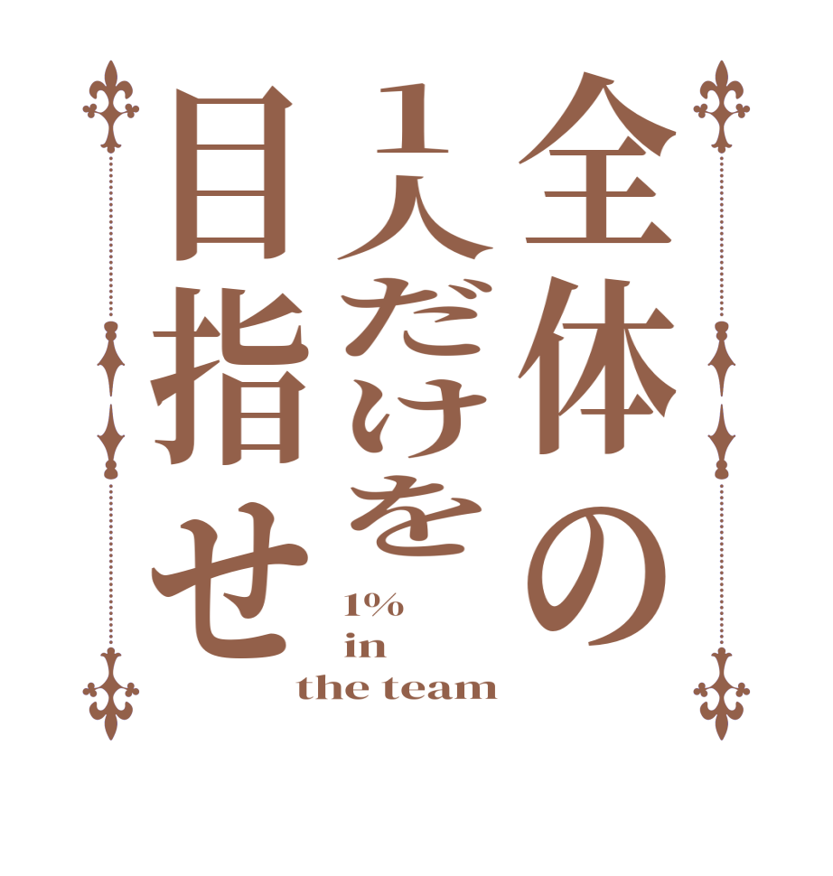 全体の1人だけを目指せ1% in the team