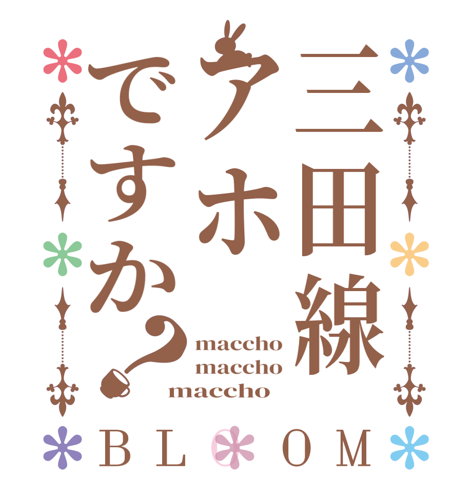 三田線アホですか？BLOOM maccho maccho maccho  