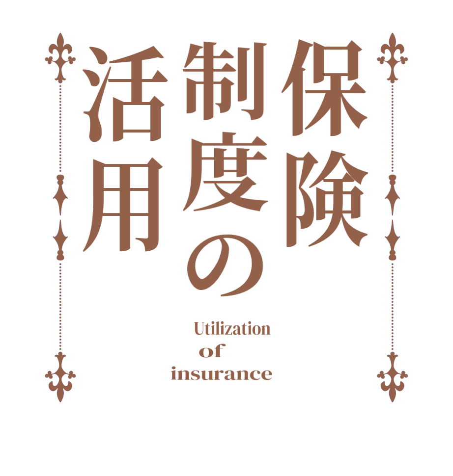 保険制度の活用  Utilization   of    insurance