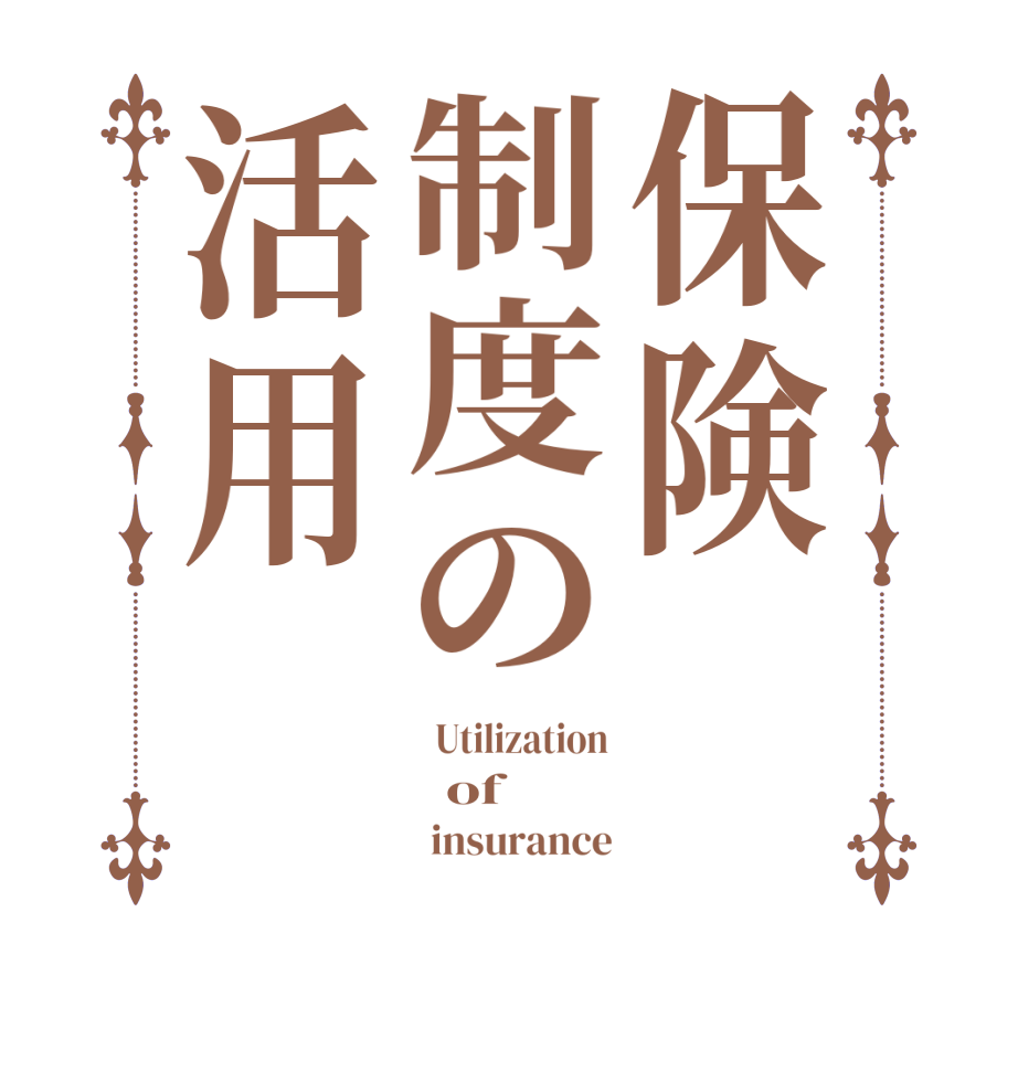保険制度の活用  Utilization   of          insurance