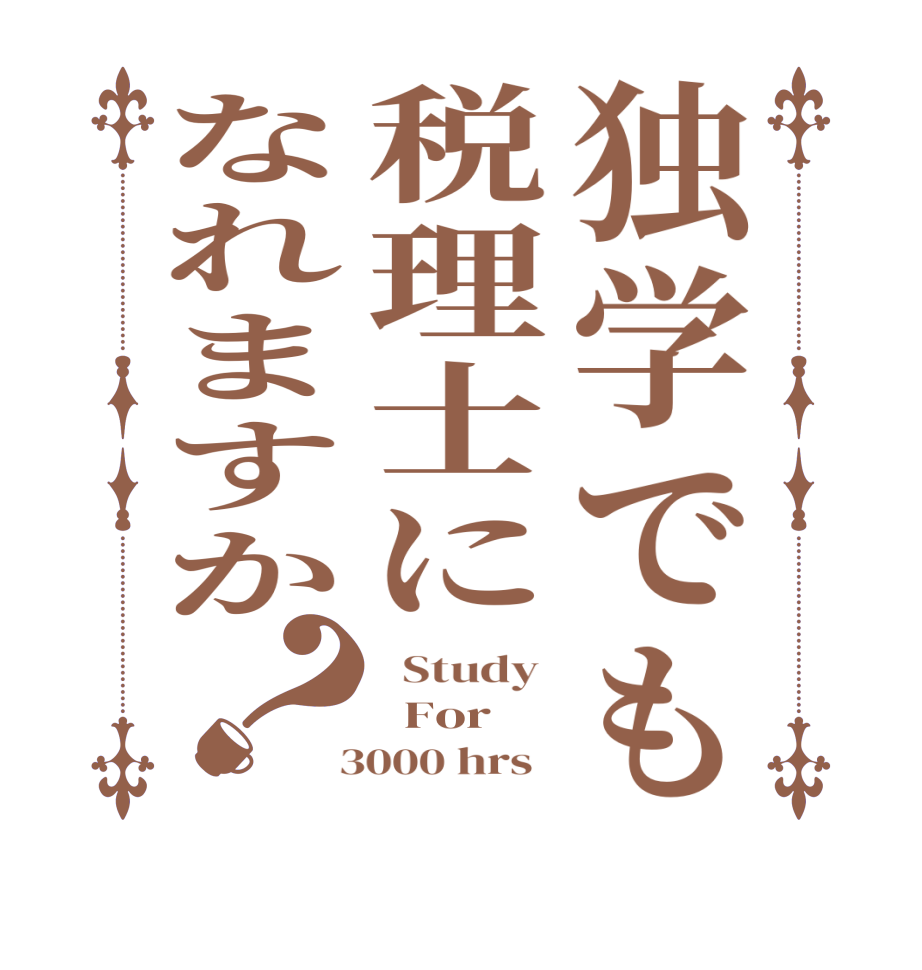 独学でも税理士になれますか？  Study    For  3000 hrs  