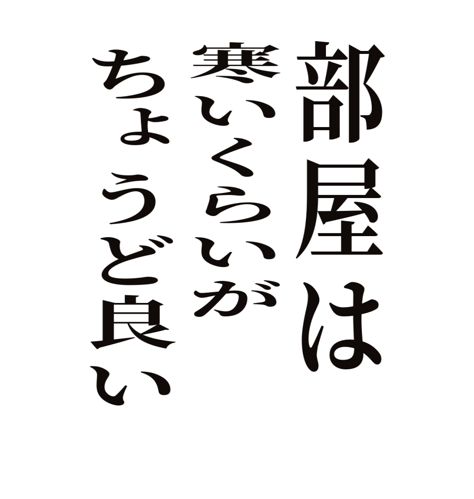 部屋は寒いくらいがちょうど良い  