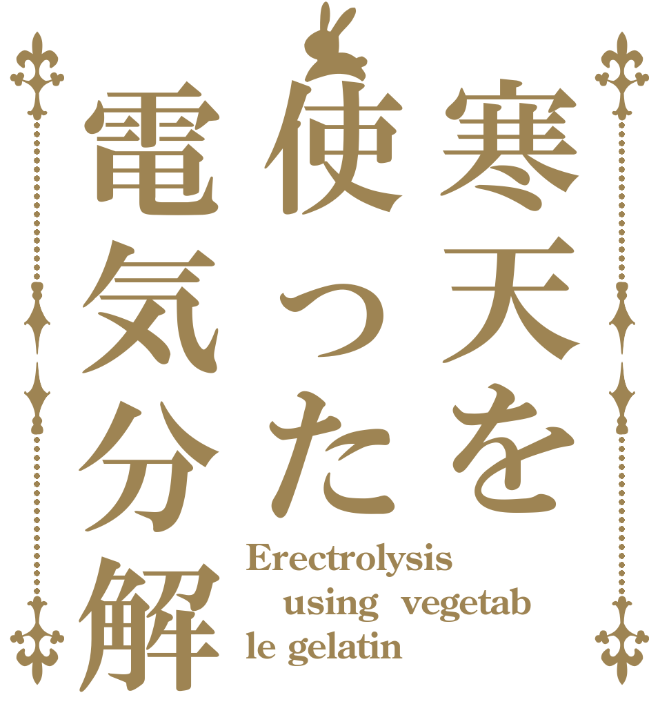 寒天を使った電気分解 Erectrolysis using  vegetab le gelatin