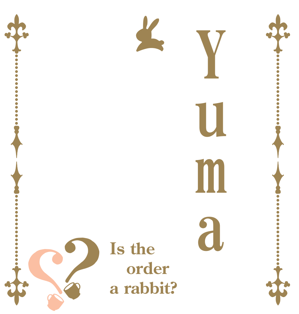 Yuma？？ Is the order a rabbit?