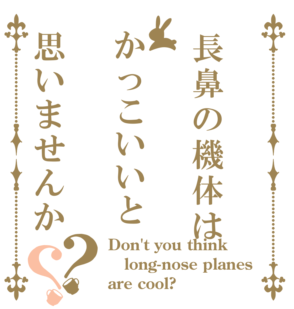 長鼻の機体はかっこいいと思いませんか？？ Don't you think long-nose planes are cool?