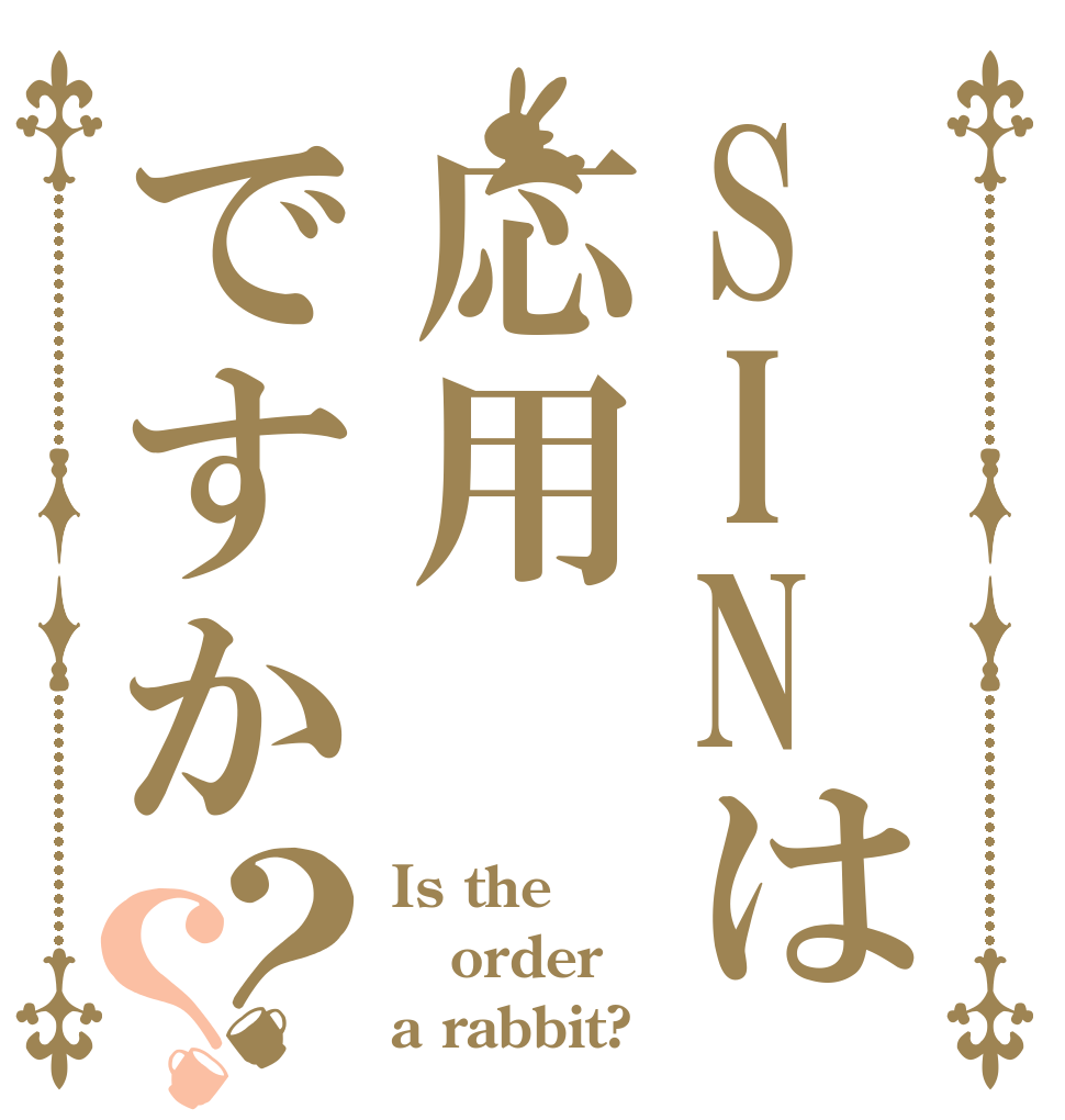 SINは応用ですか？？ Is the order a rabbit?