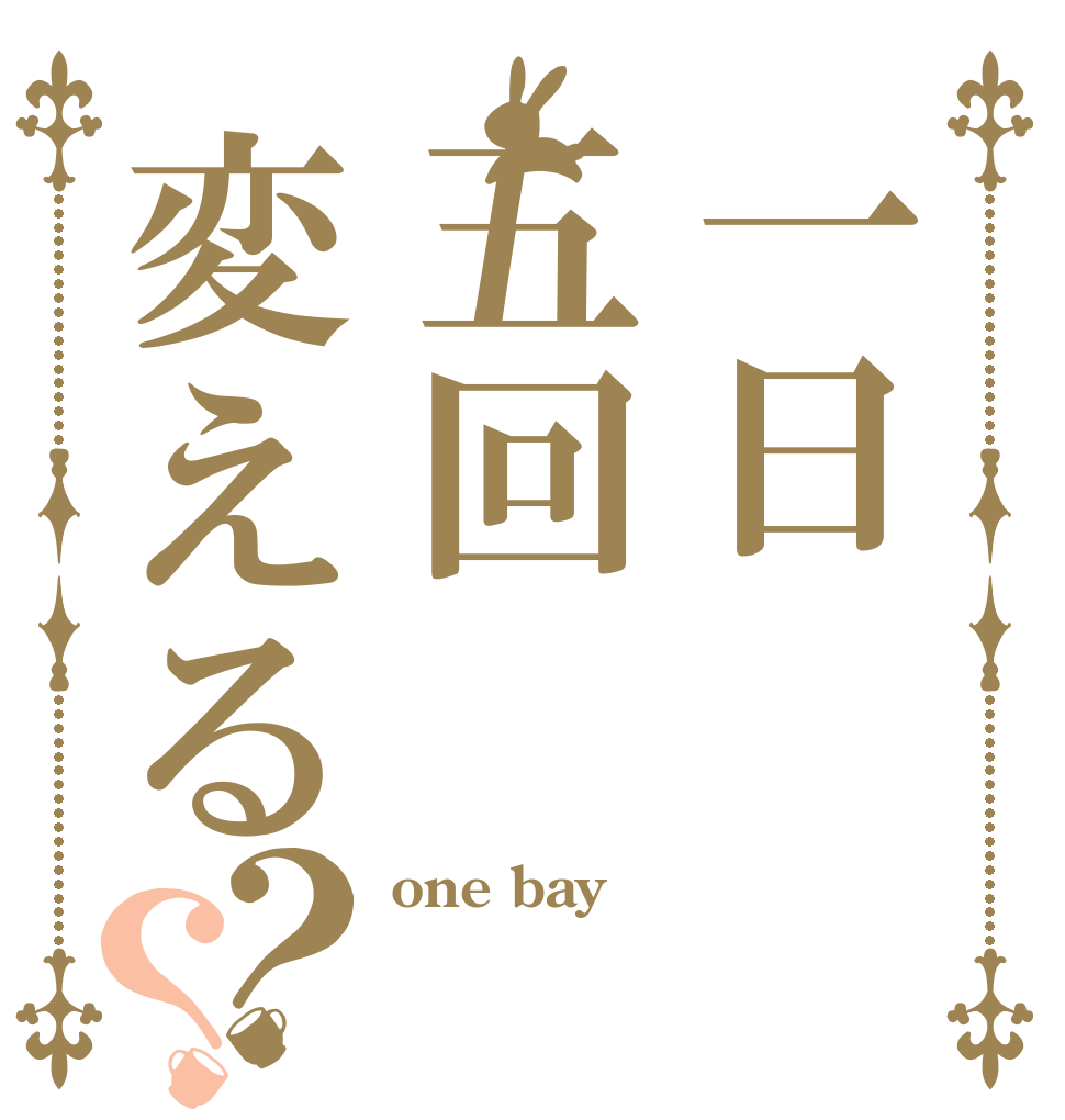 一日五回変える？？ one bay  