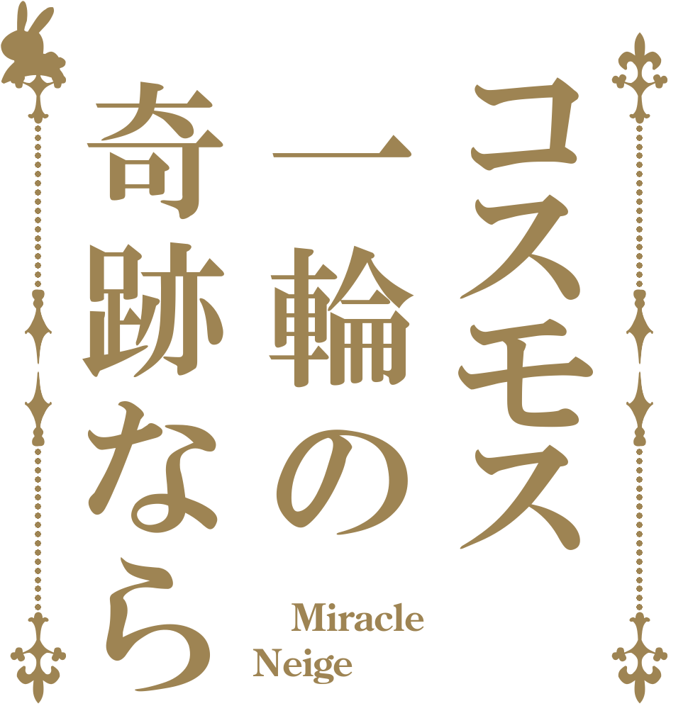 コスモス一輪の奇跡なら  Miracle Neige