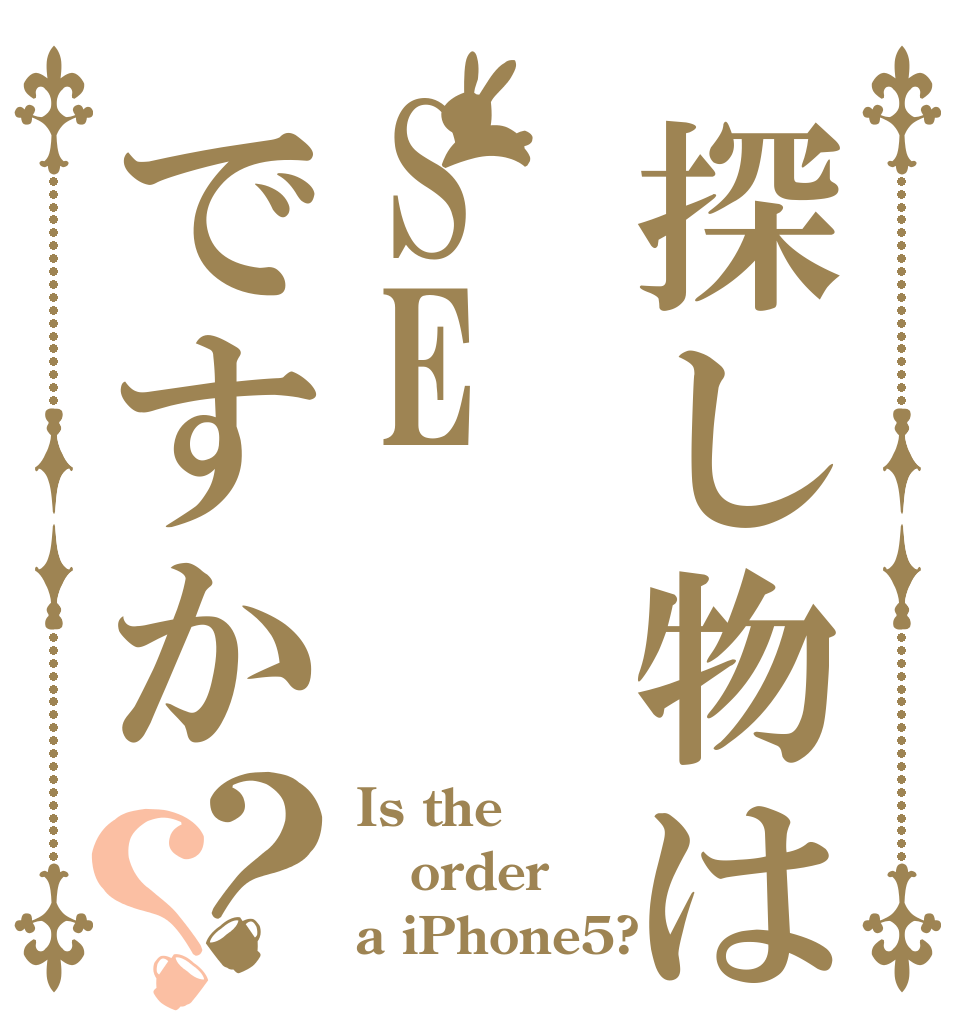探し物はSEですか？？ Is the order a iPhone5?