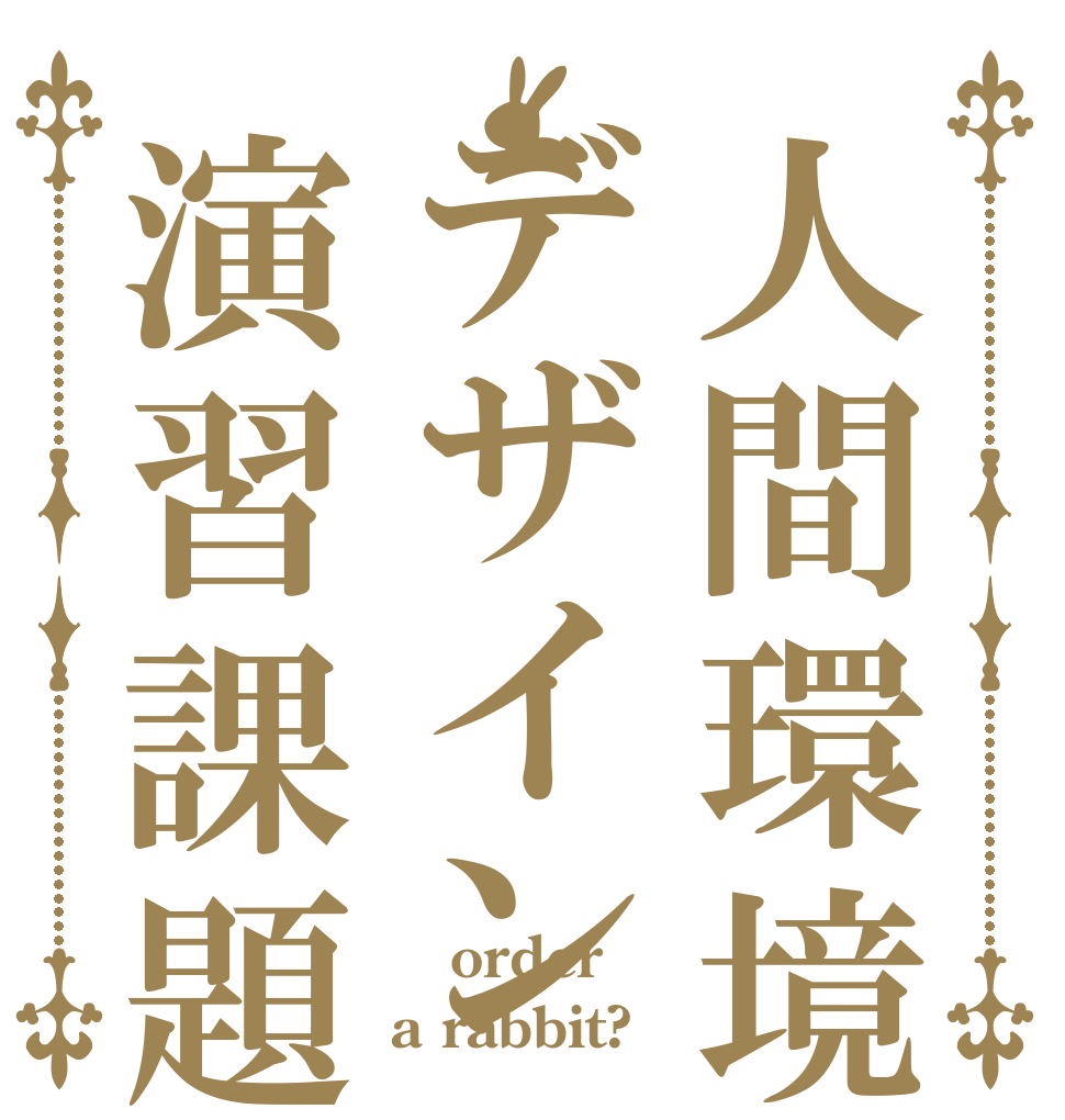 人間環境デザイン演習課題  order a rabbit?