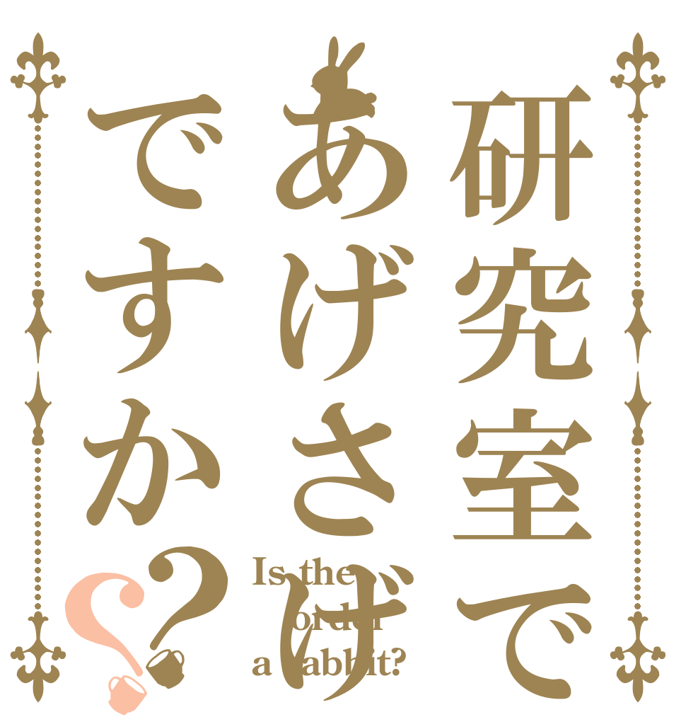 研究室であげさげですか？？ Is the order a rabbit?