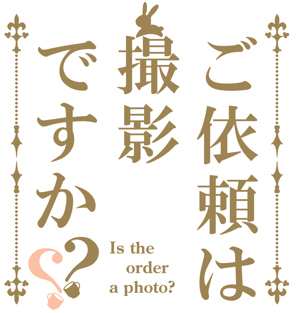 ご依頼は撮影ですか？？ Is the order a photo?