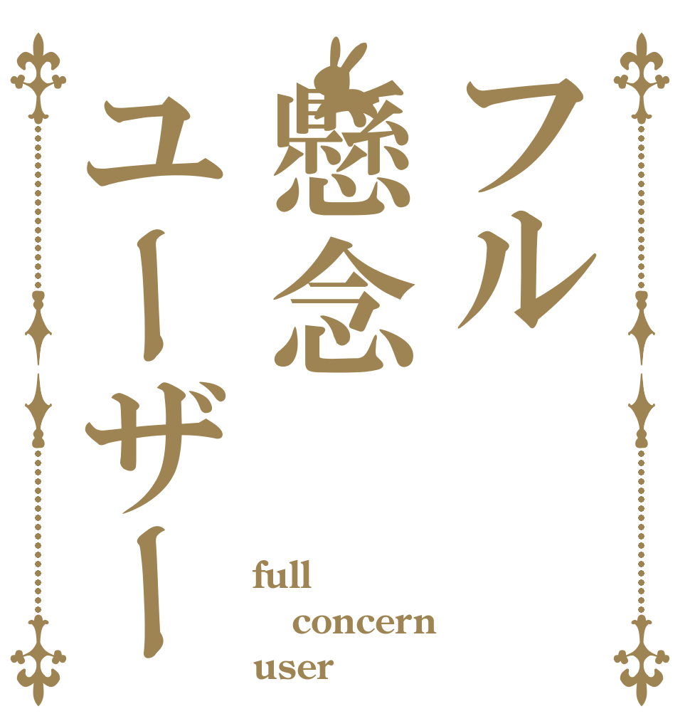 フル懸念ユーザー full concern user
