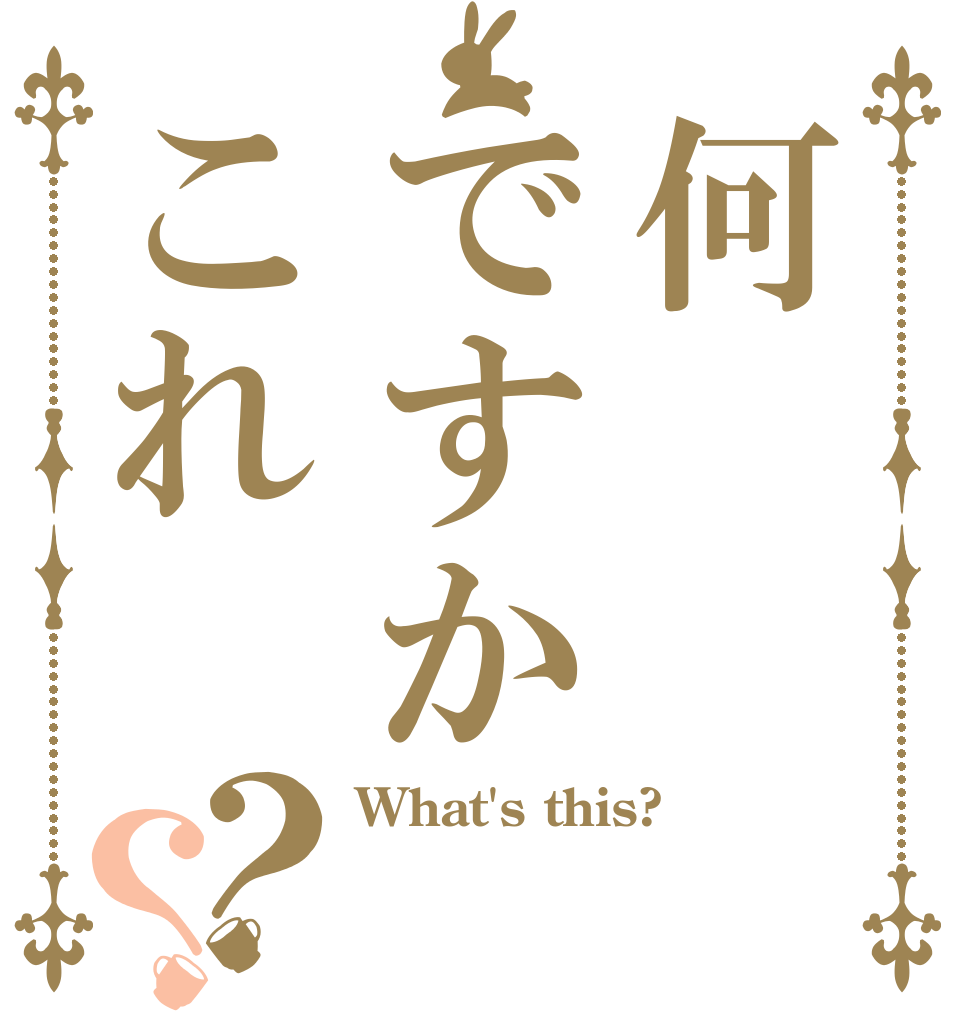 何ですかこれ？？ What's this?  