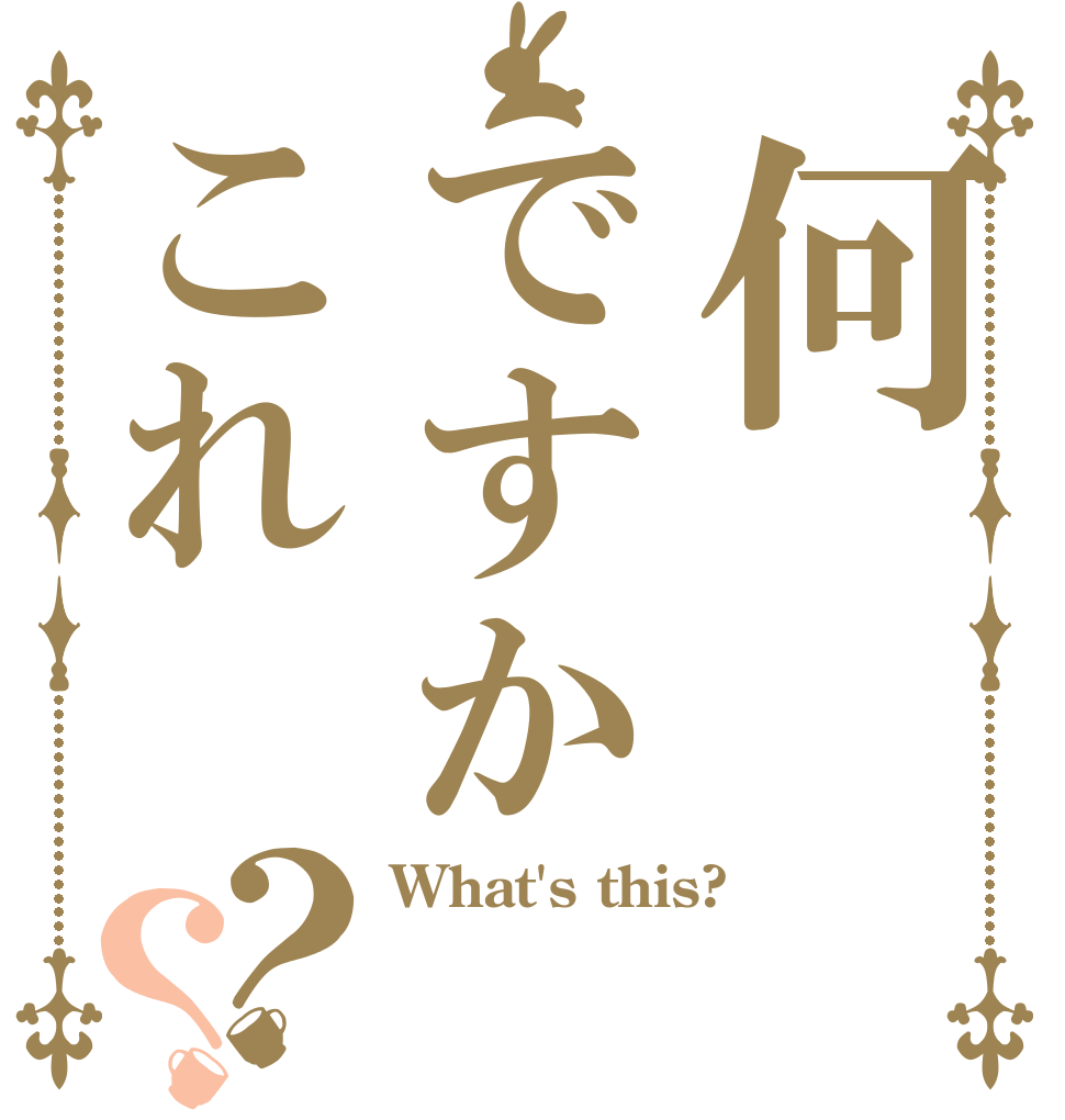 何ですかこれ？？ What's this?  