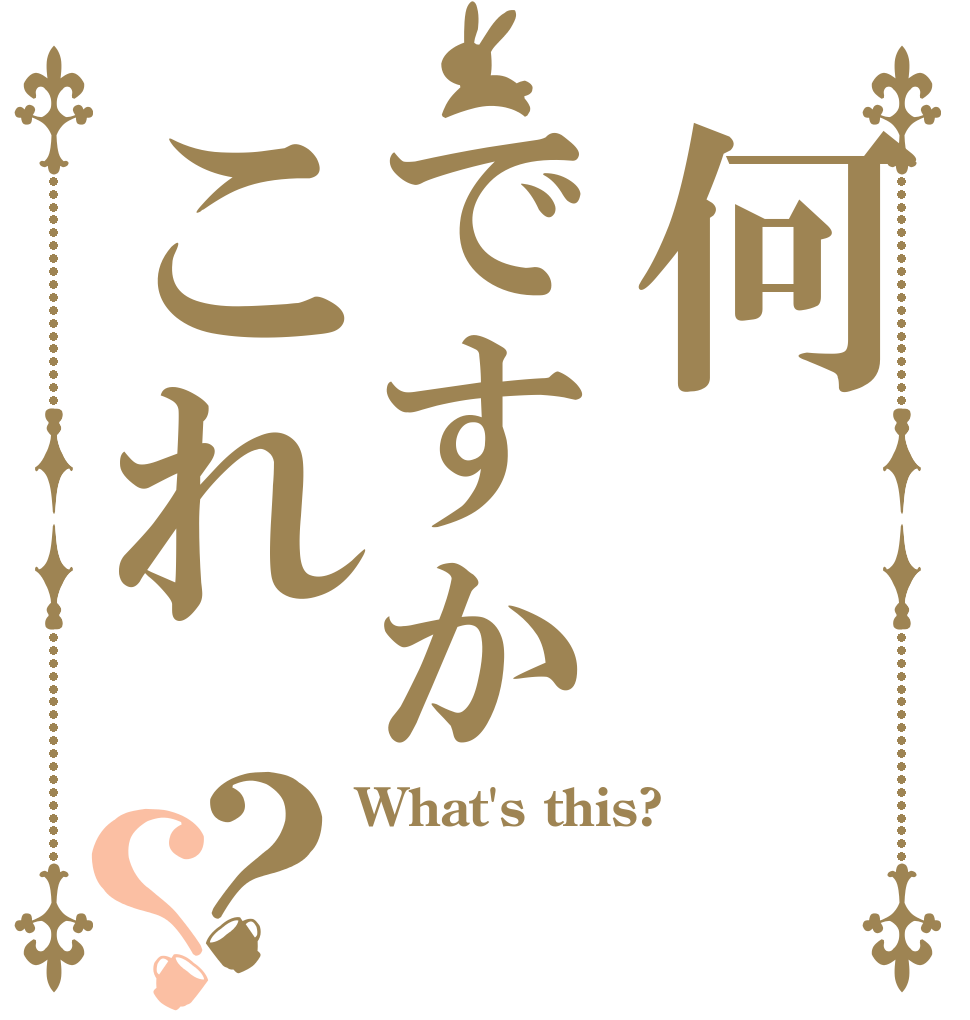 何ですかこれ？？ What's this?  