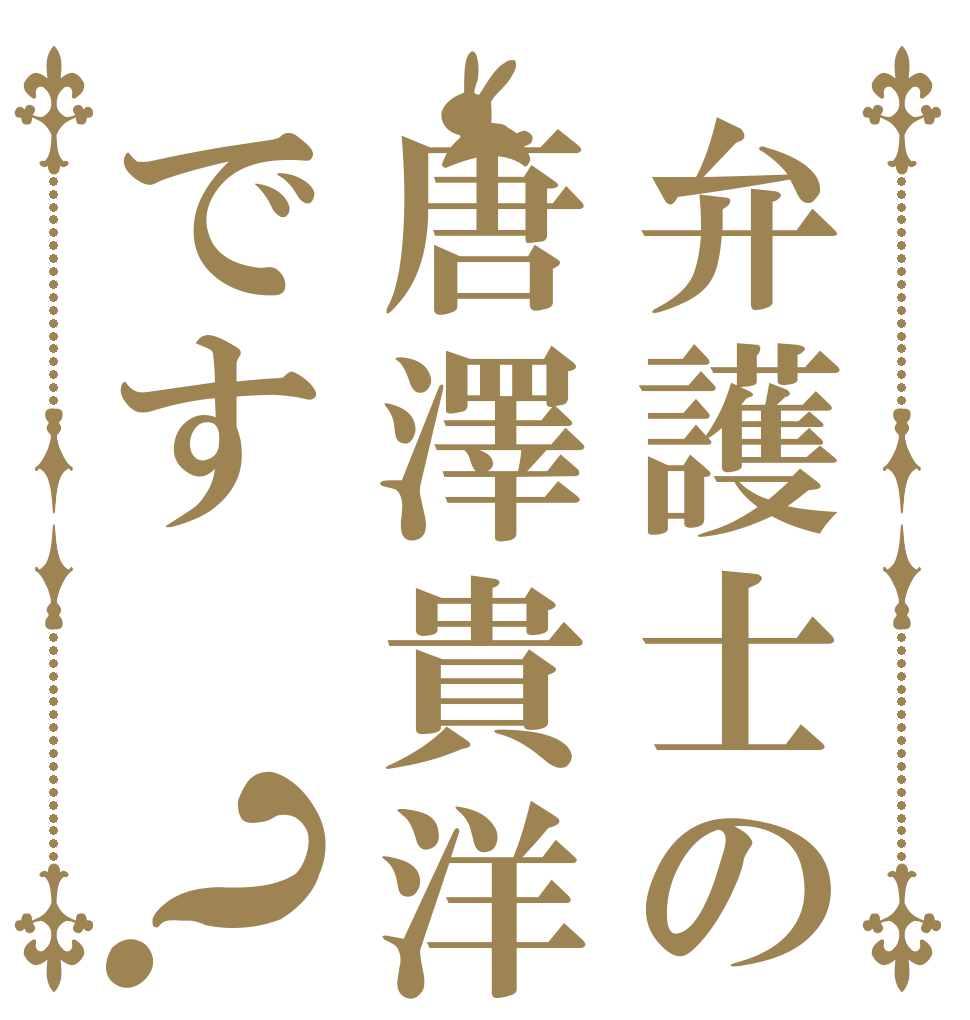 弁護士の唐澤貴洋です？   