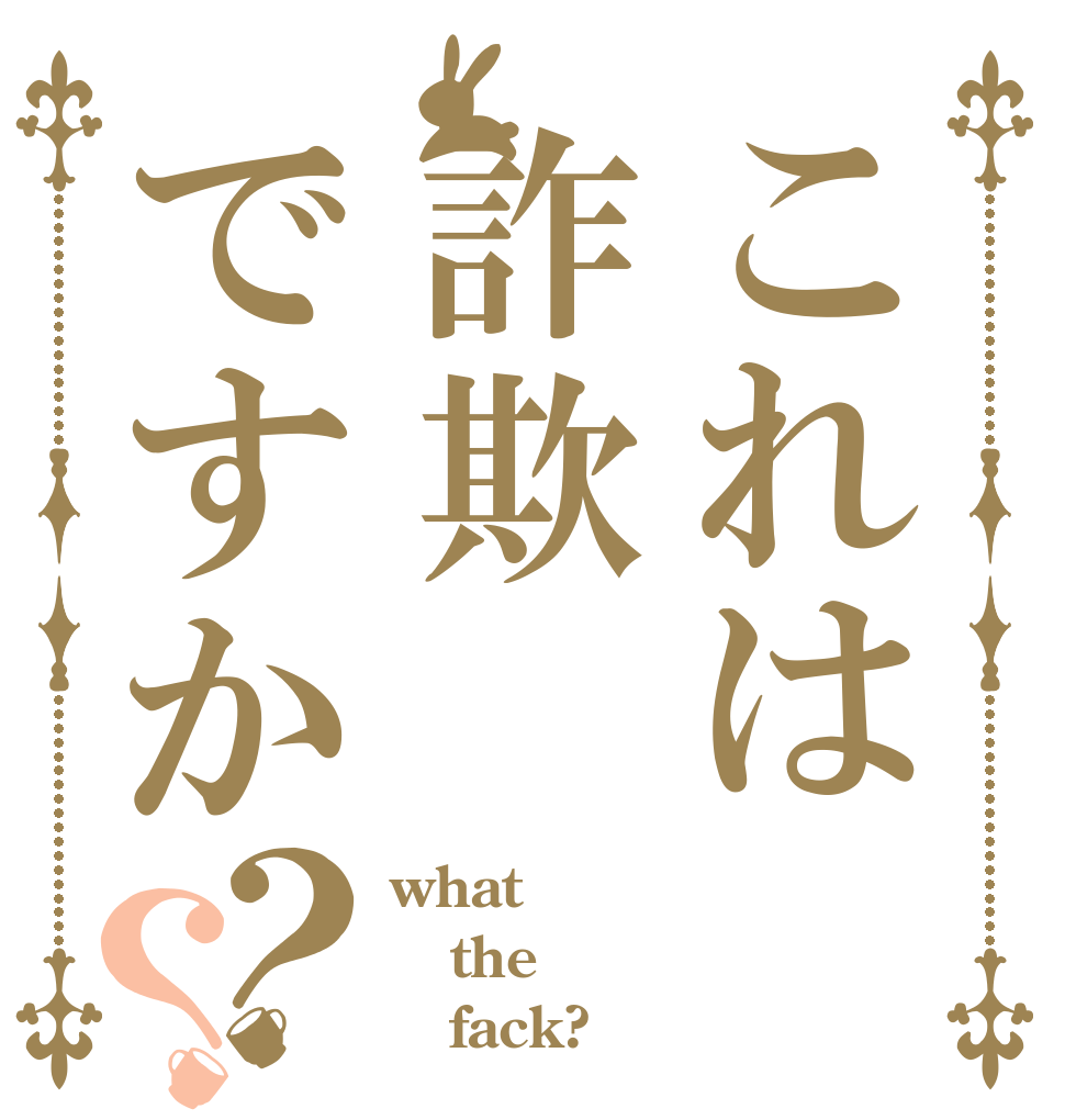 これは詐欺ですか？？ what the    fack?