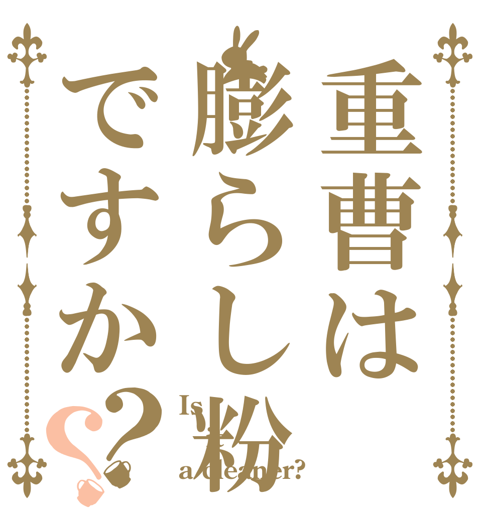 重曹は膨らし粉ですか？？ Is it a cleaner?