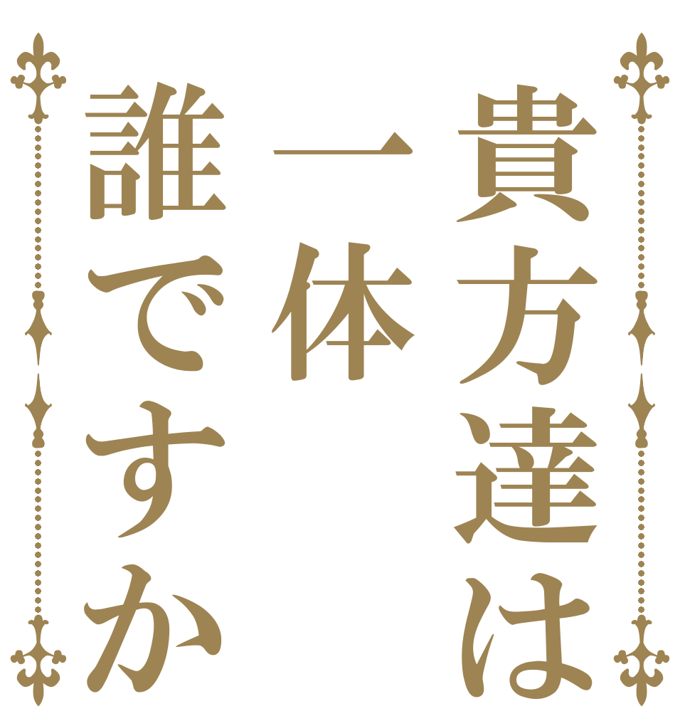 貴方達は一体誰ですか   