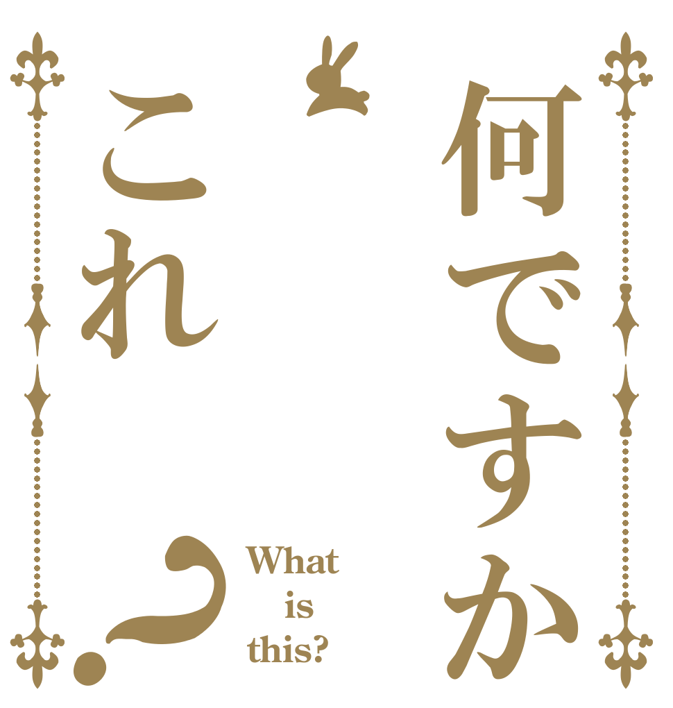 何ですかこれ？ What is this?