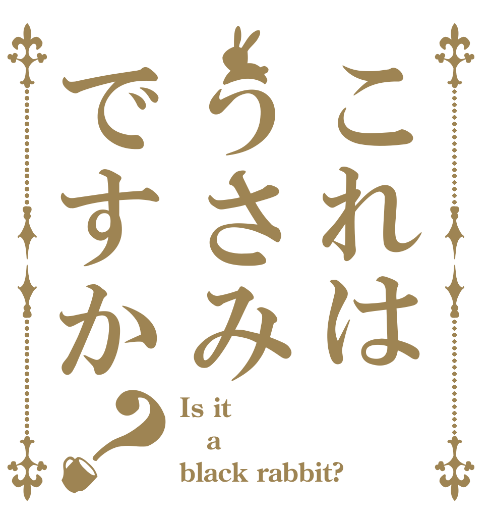 これはうさみですか？ Is it a black rabbit?