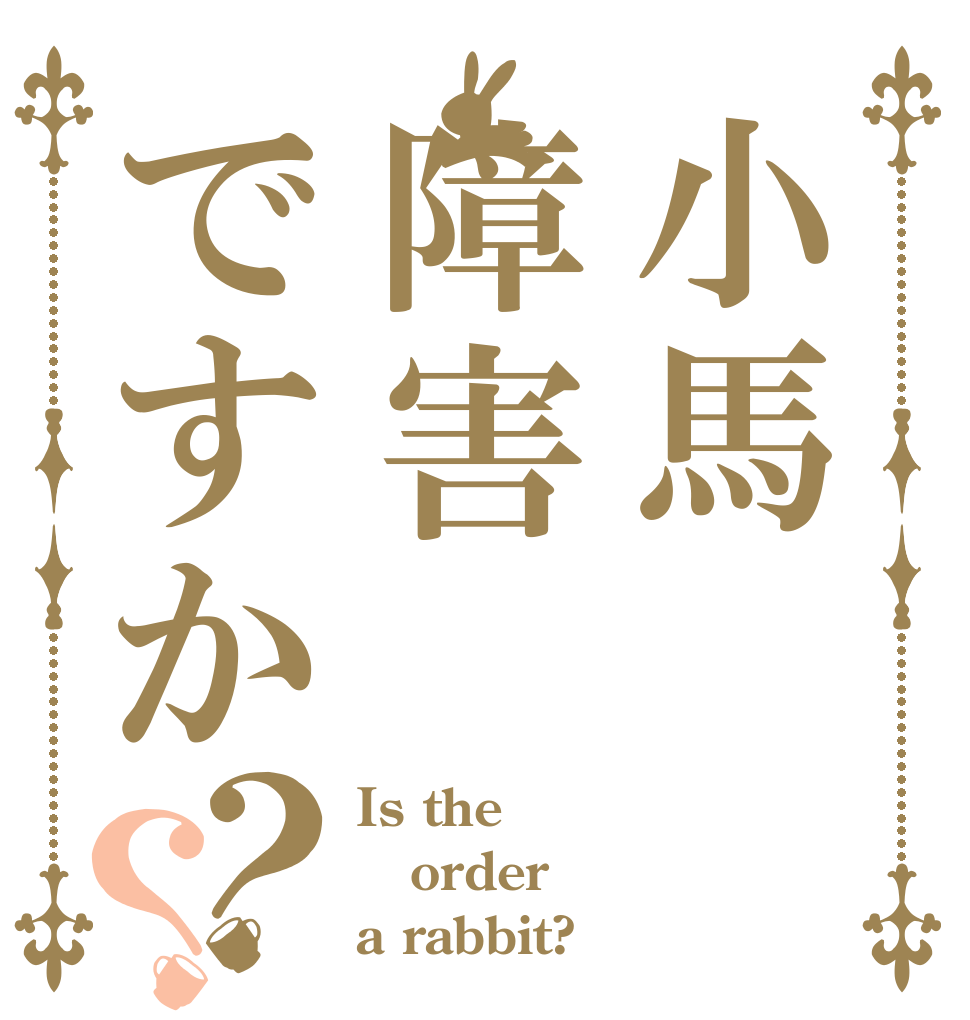 小馬障害ですか？？ Is the order a rabbit?