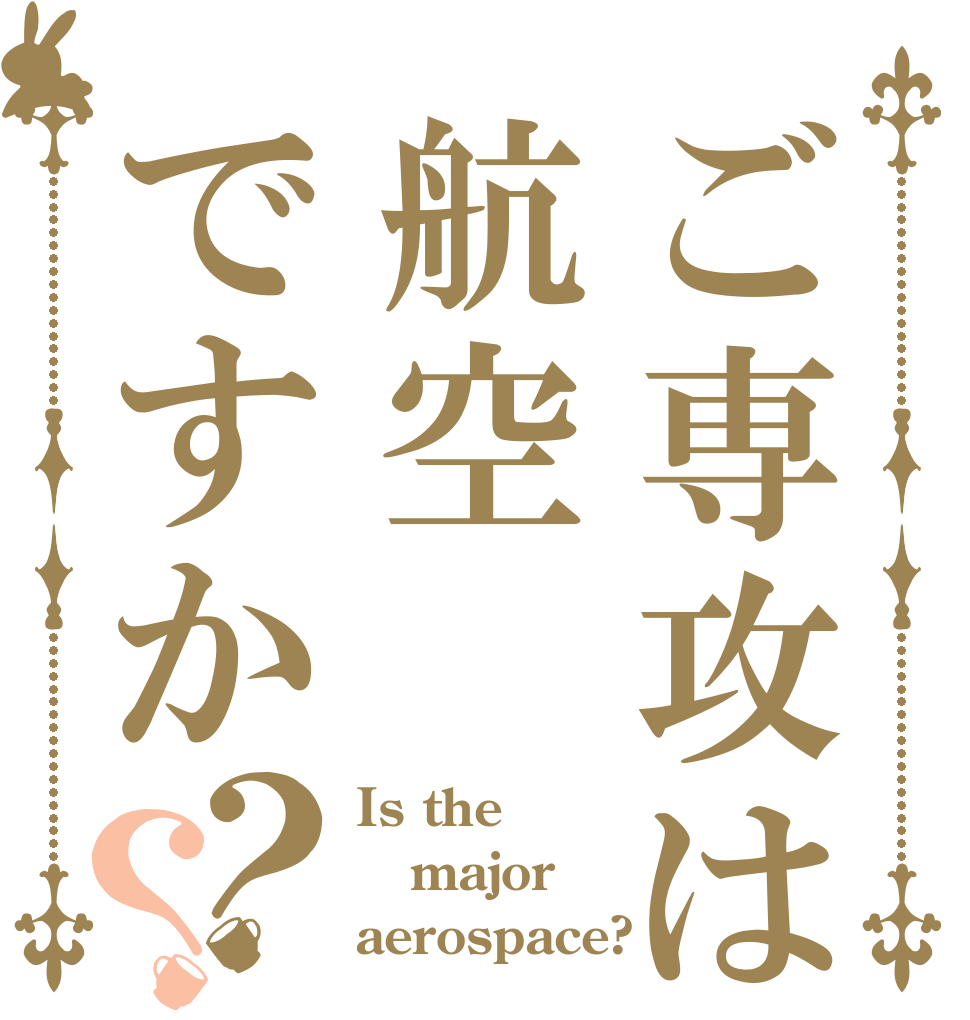 ご専攻は航空ですか？？ Is the major aerospace?
