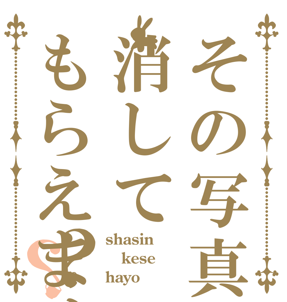 その写真消してもらえませんか？？ shasin kese hayo