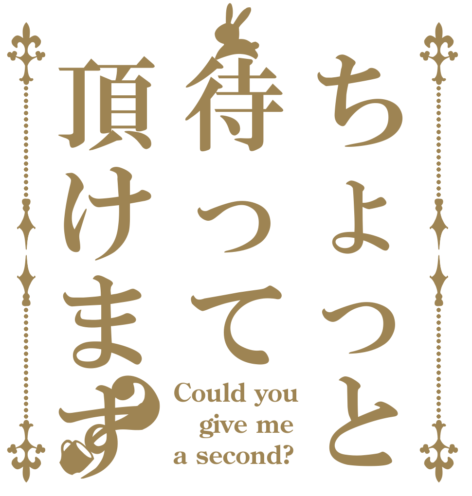 ちょっと待って頂けますか？ Could you  give me a second?