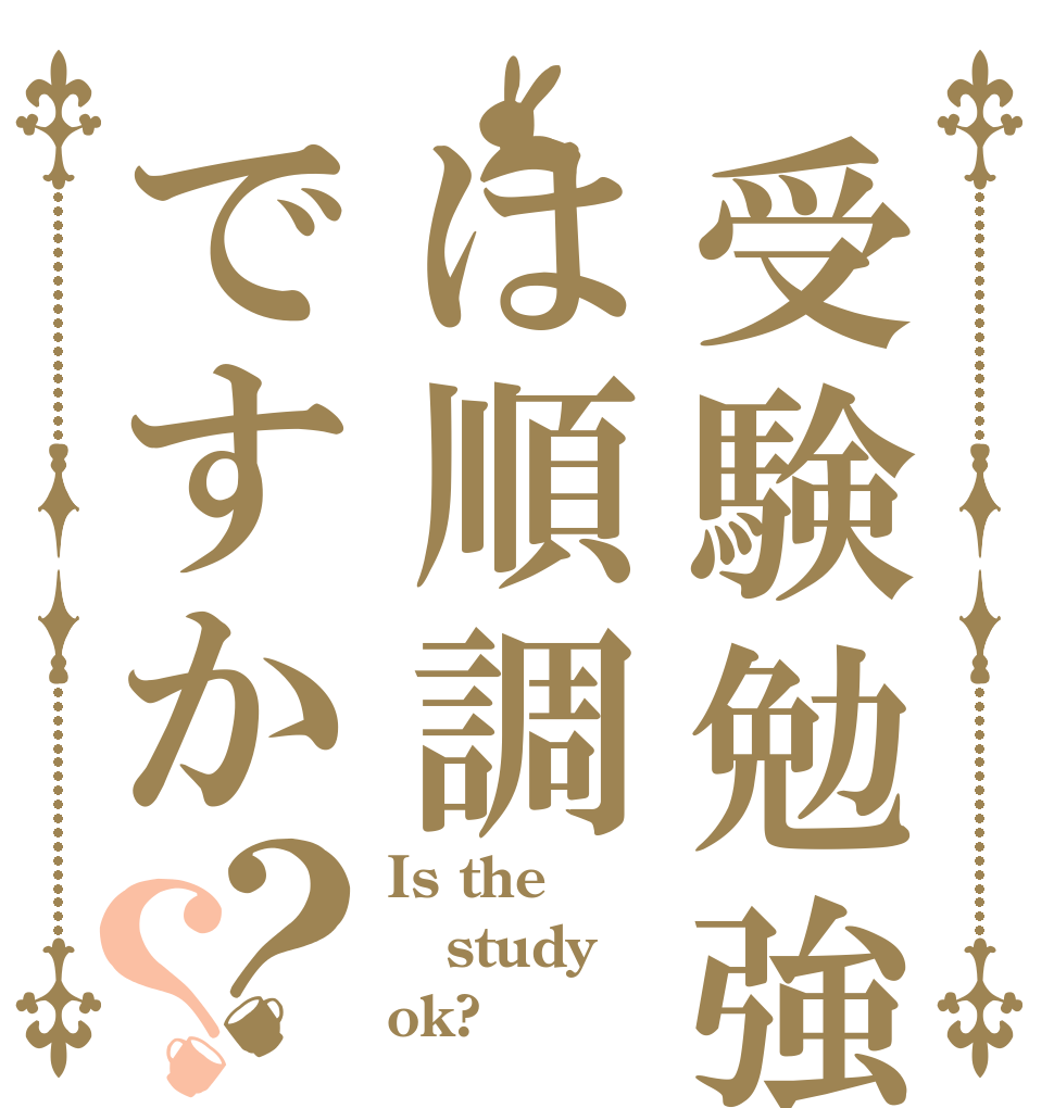受験勉強は順調ですか？？ Is the study ok?