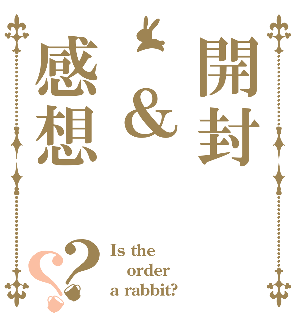 開封　＆感想？？ Is the order a rabbit?