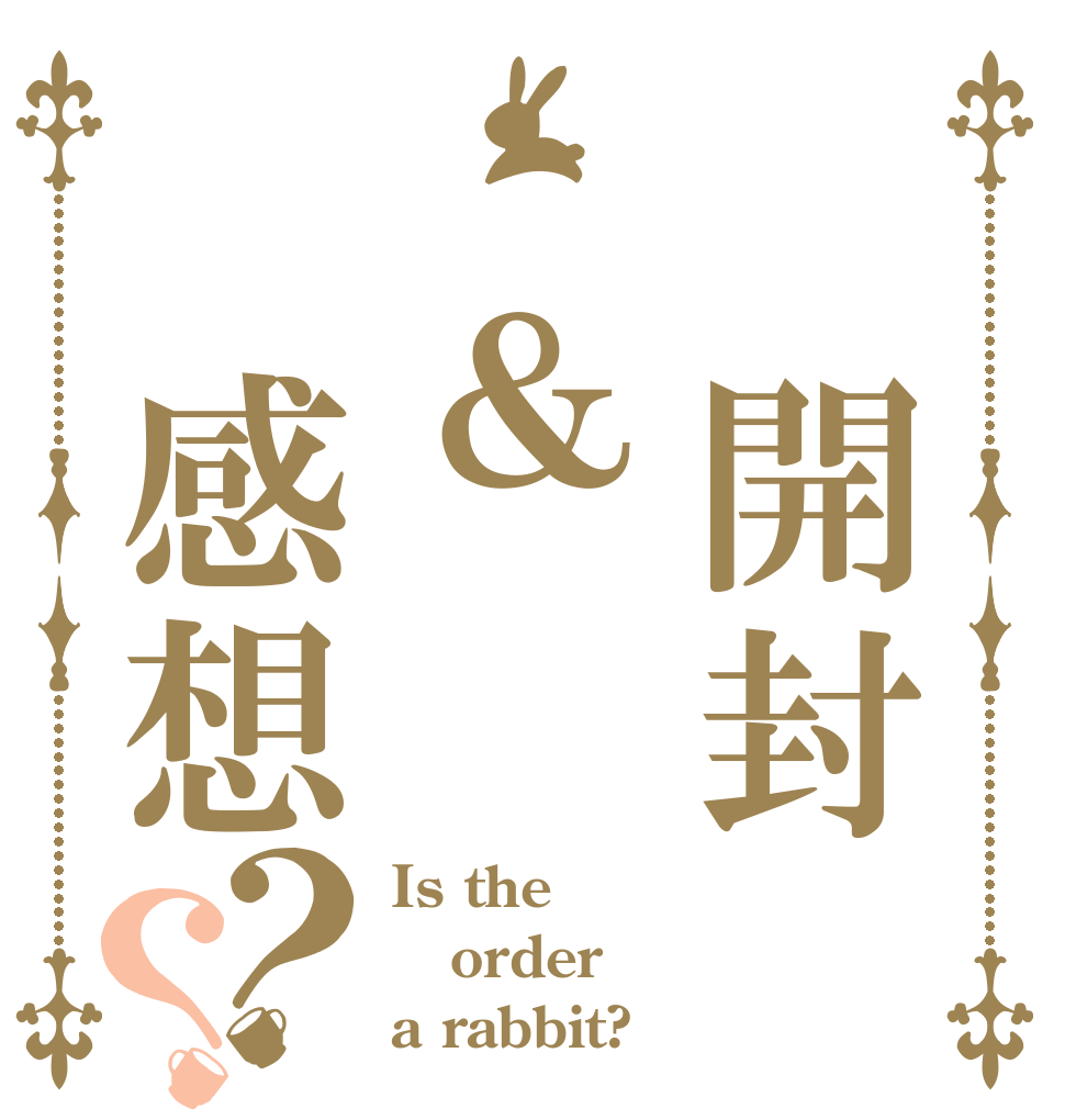 　開封　＆　感想？？ Is the order a rabbit?