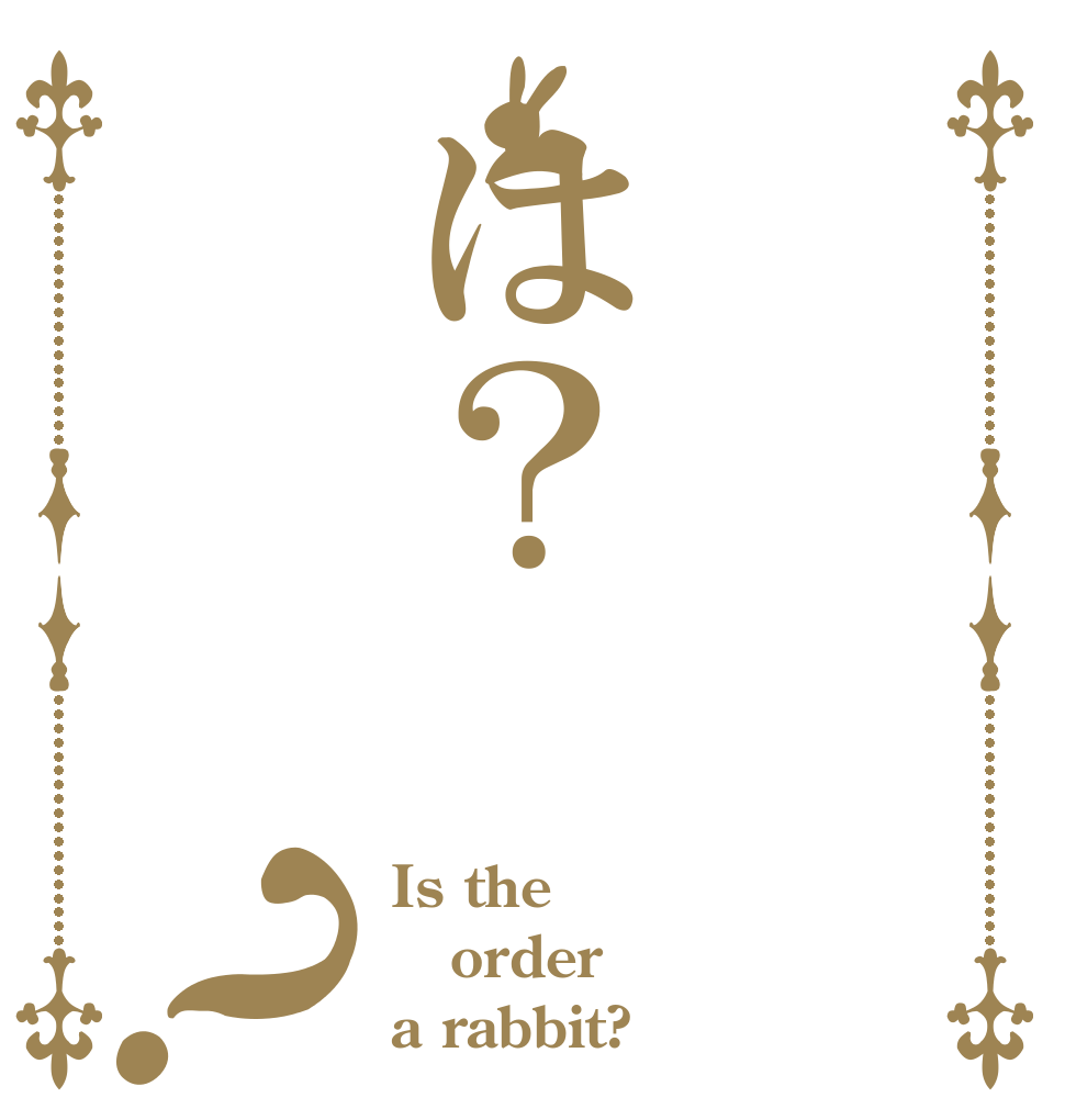 は？？ Is the order a rabbit?