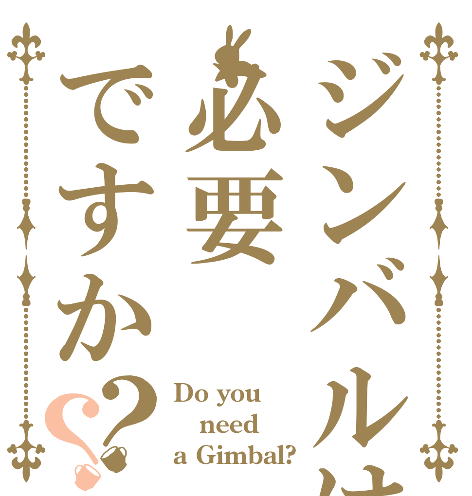 ジンバルは必要ですか？？ Do you need a Gimbal?