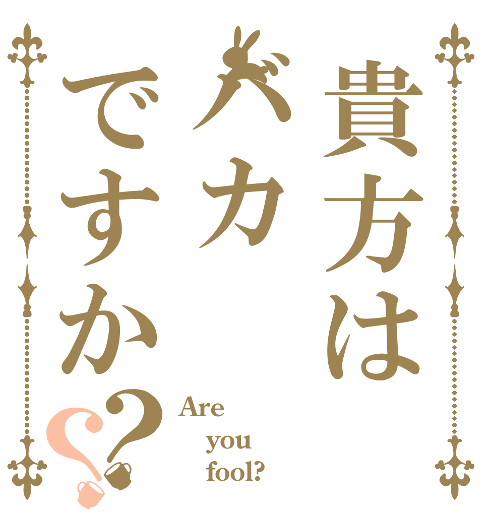貴方はバカですか？？ Are you    fool?