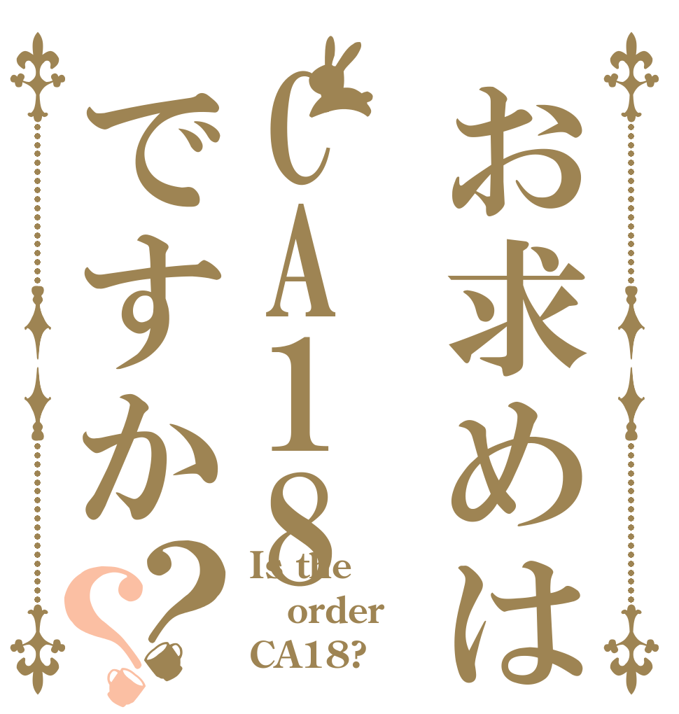 お求めはCA18ですか？？ Is the order CA18?