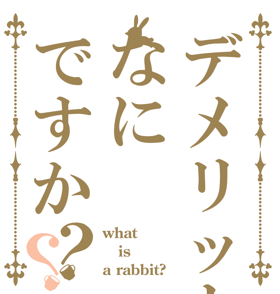 デメリットはなにですか？？ what  is a rabbit?