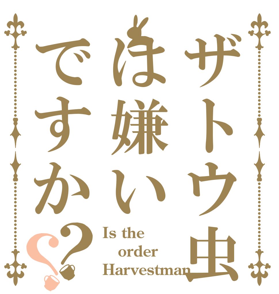 ザトウ虫は嫌いですか？？ Is the order Harvestman