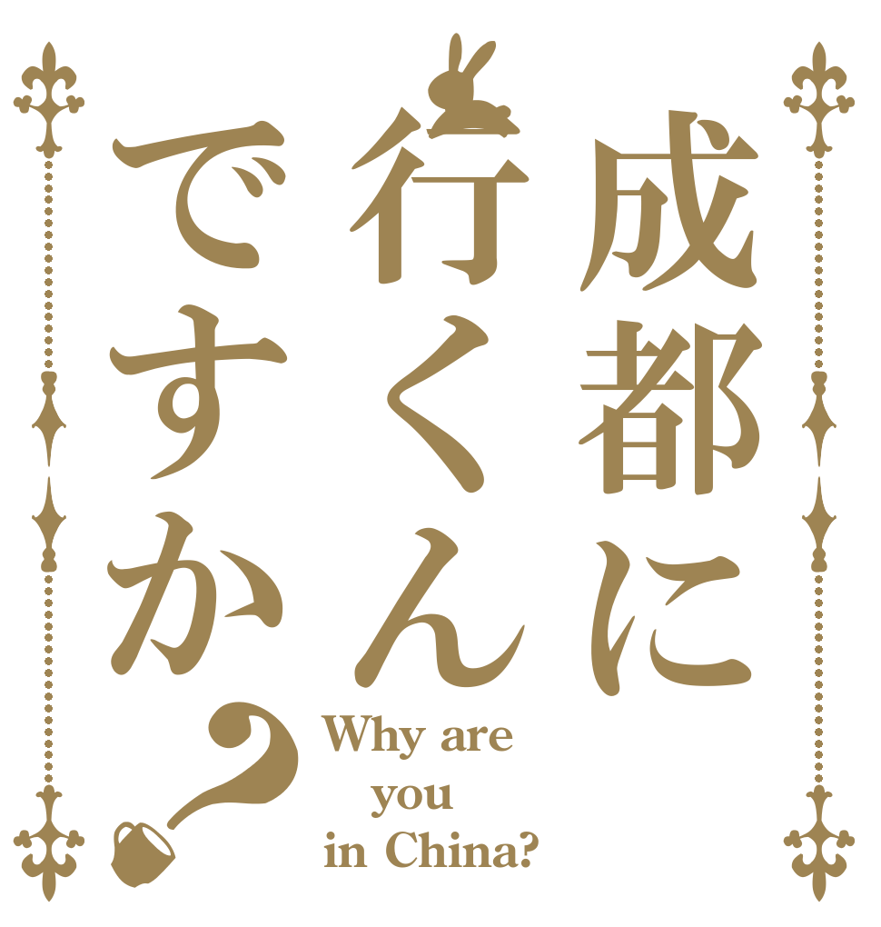 成都に行くんですか？ Why are you in China?
