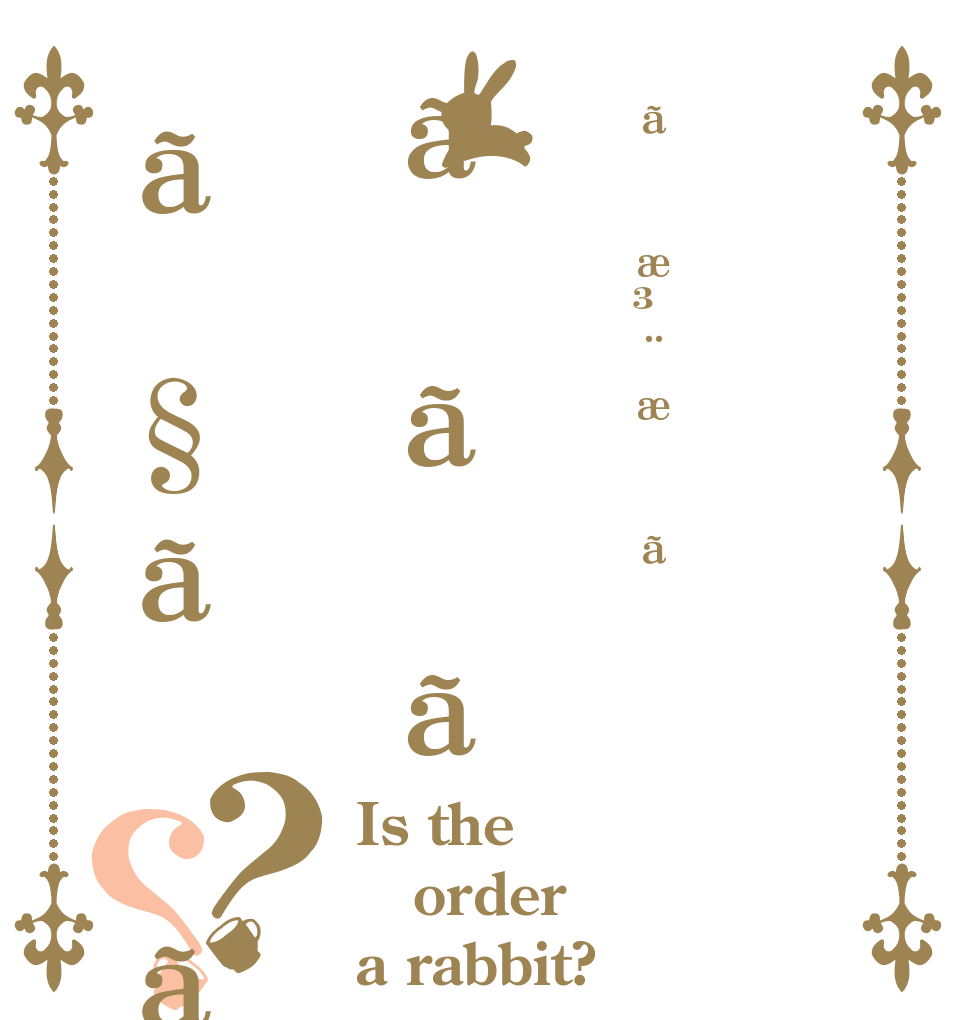 ãæ³¨æããããã§ãã？？ Is the order a rabbit?