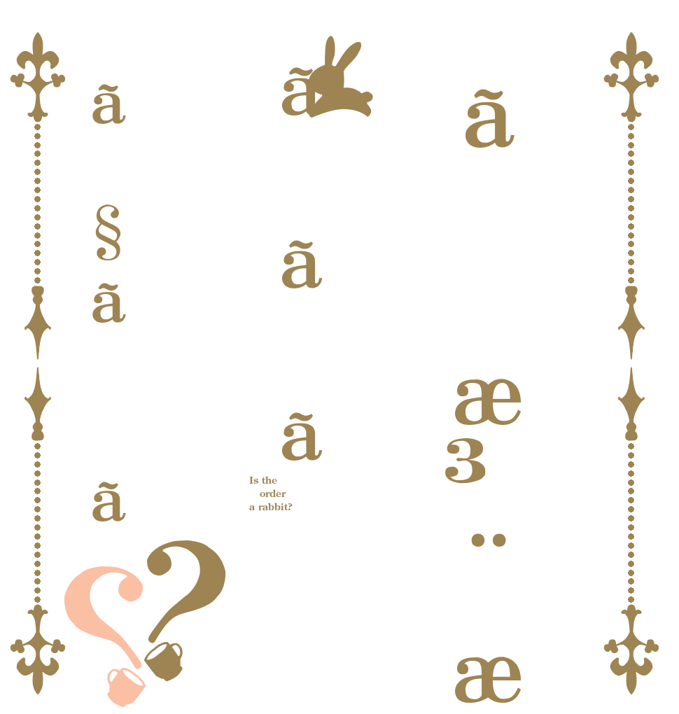 ãæ³¨æããããã§ãã？？ Is the order a rabbit?