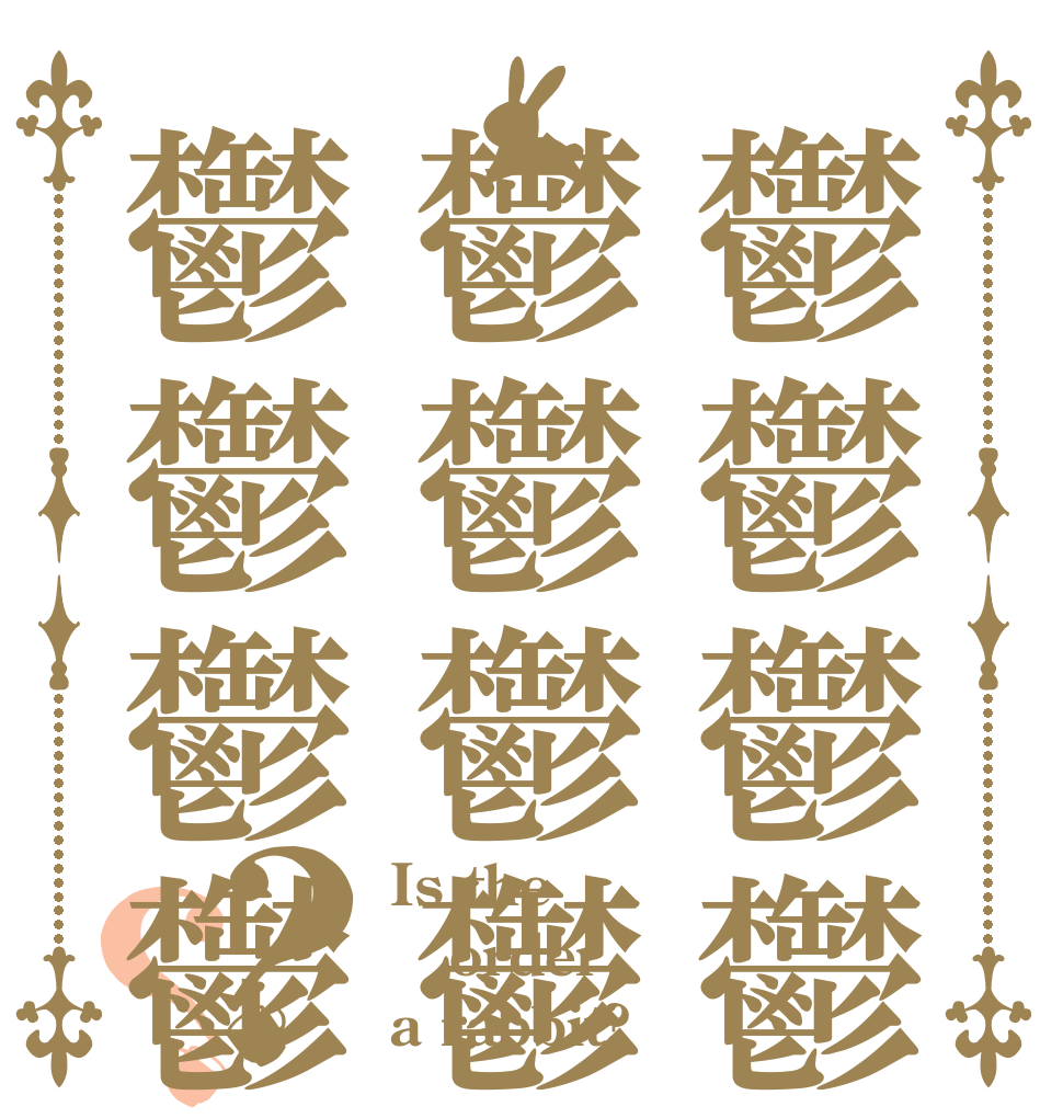 鬱鬱鬱鬱鬱鬱鬱鬱鬱鬱鬱鬱？？ Is the order a rabbit?