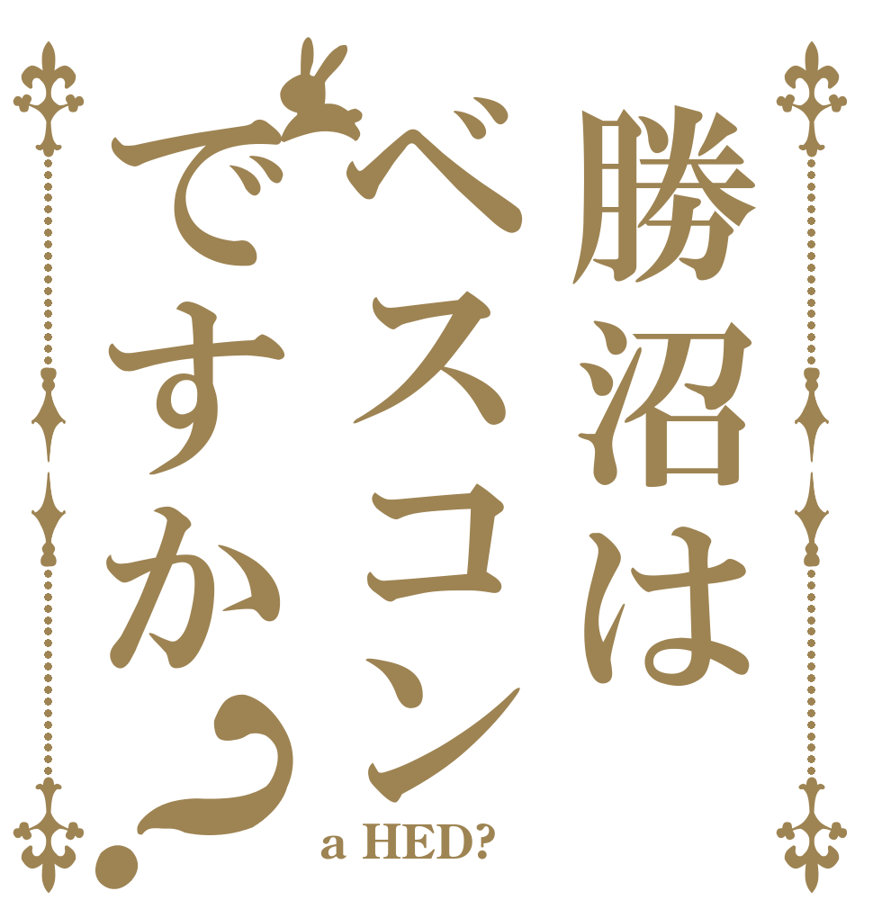 勝沼はベスコンですか？   a HED?