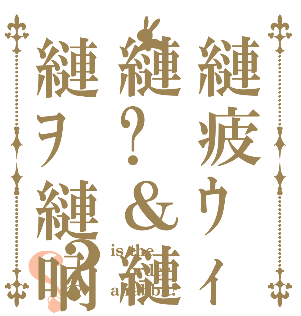 縺疲ｳｨ譁??縺?＆縺縺ｦ縺吶°?？？ is the order a rabbit?