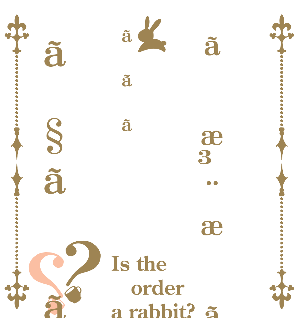 ãæ³¨æããããã§ãã？？ Is the order a rabbit?