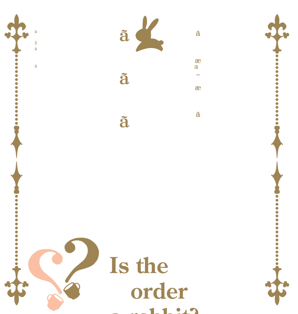 ãæ³¨æããããã§ãã？？ Is the order a rabbit?